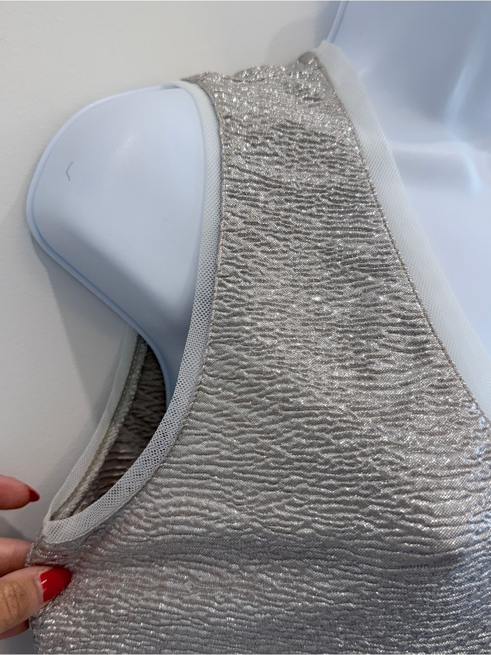 Reiss Silver Metallic V-Neck Camisole - Picture 2 of 7